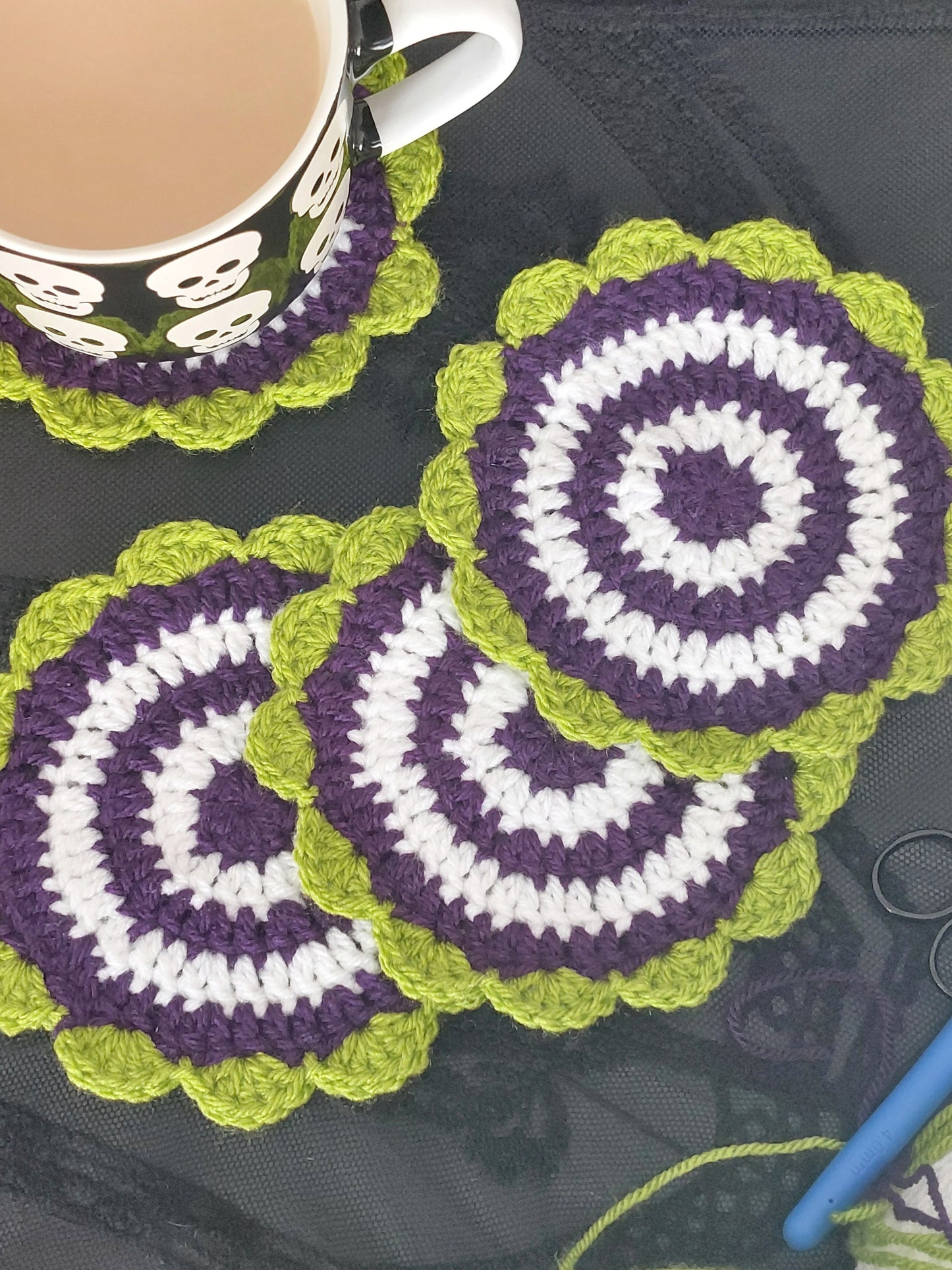 Crochet Shell Coaster Set