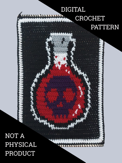 Skull Potion Tapestry - Digital Crochet Pattern