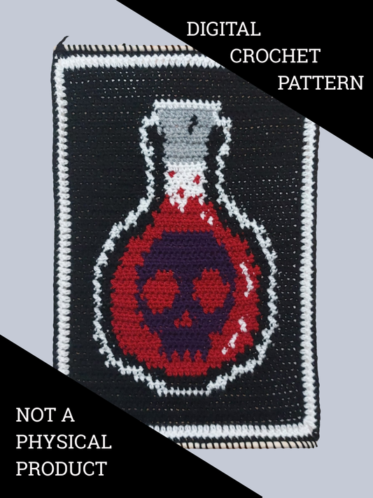 Skull Potion Tapestry - Digital Crochet Pattern