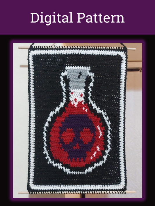 Skull Potion Tapestry Crochet Pattern