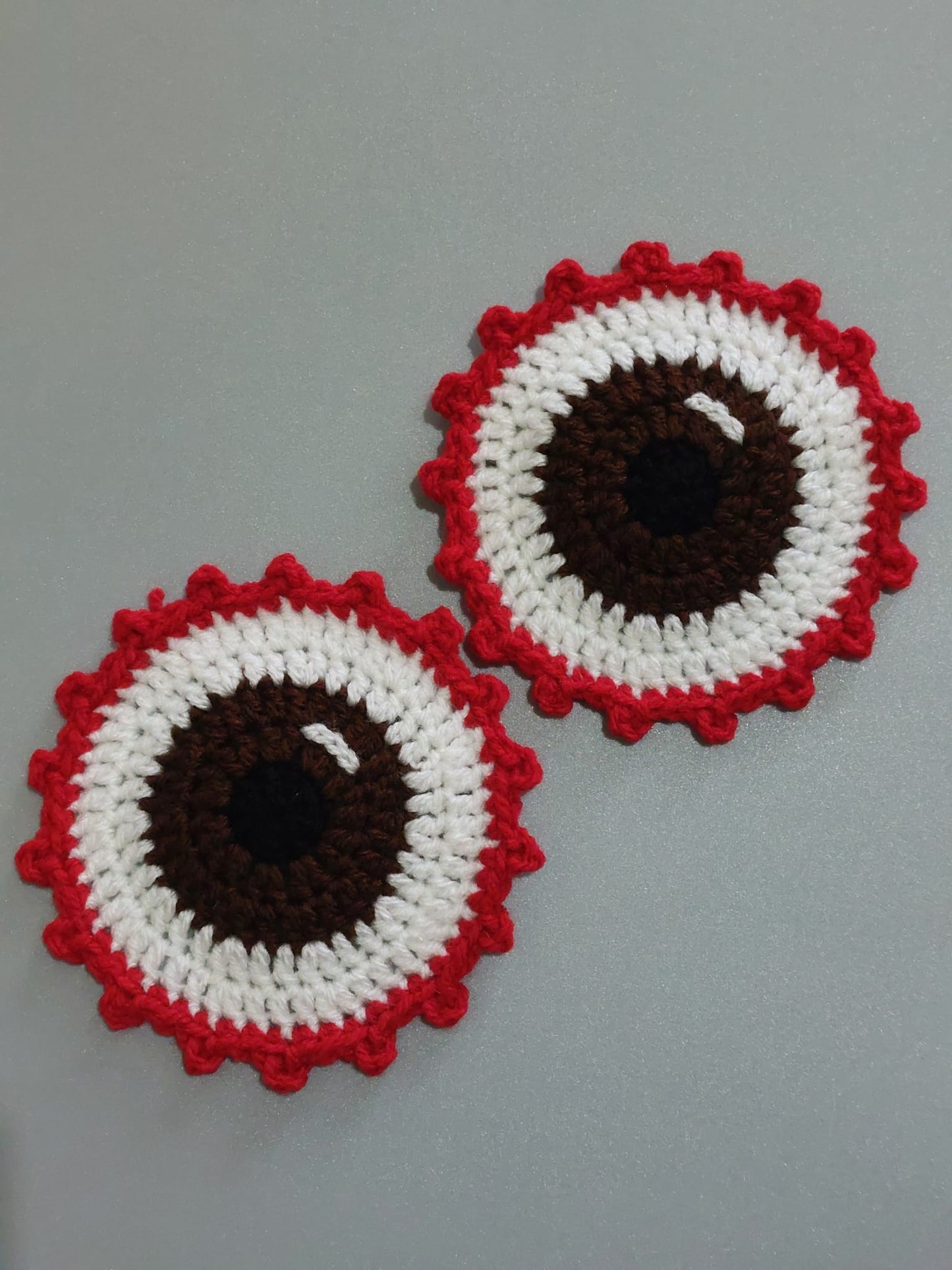 Crochet Eyeball Coaster Set