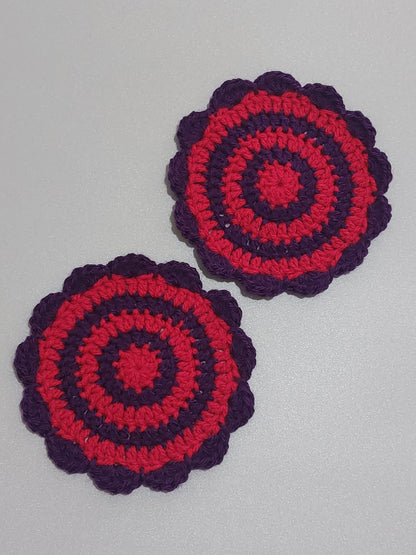 Crochet Shell Coaster Set