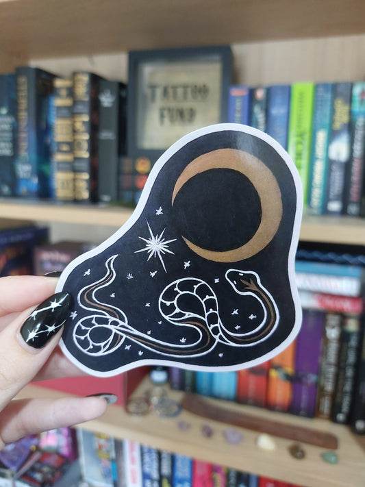 Moon and Snake Sticker