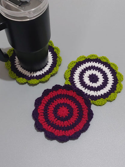 Crochet Shell Coaster Set
