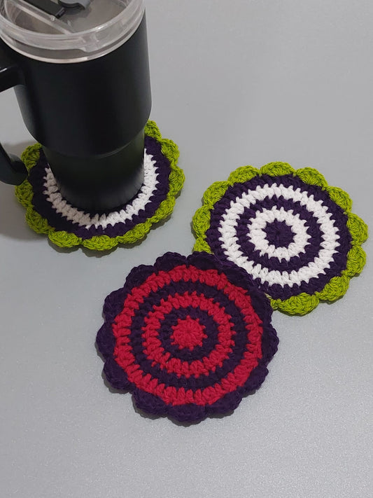 Crochet Shell Coaster Set