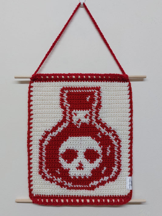 Crochet Skull Potion Tapestry